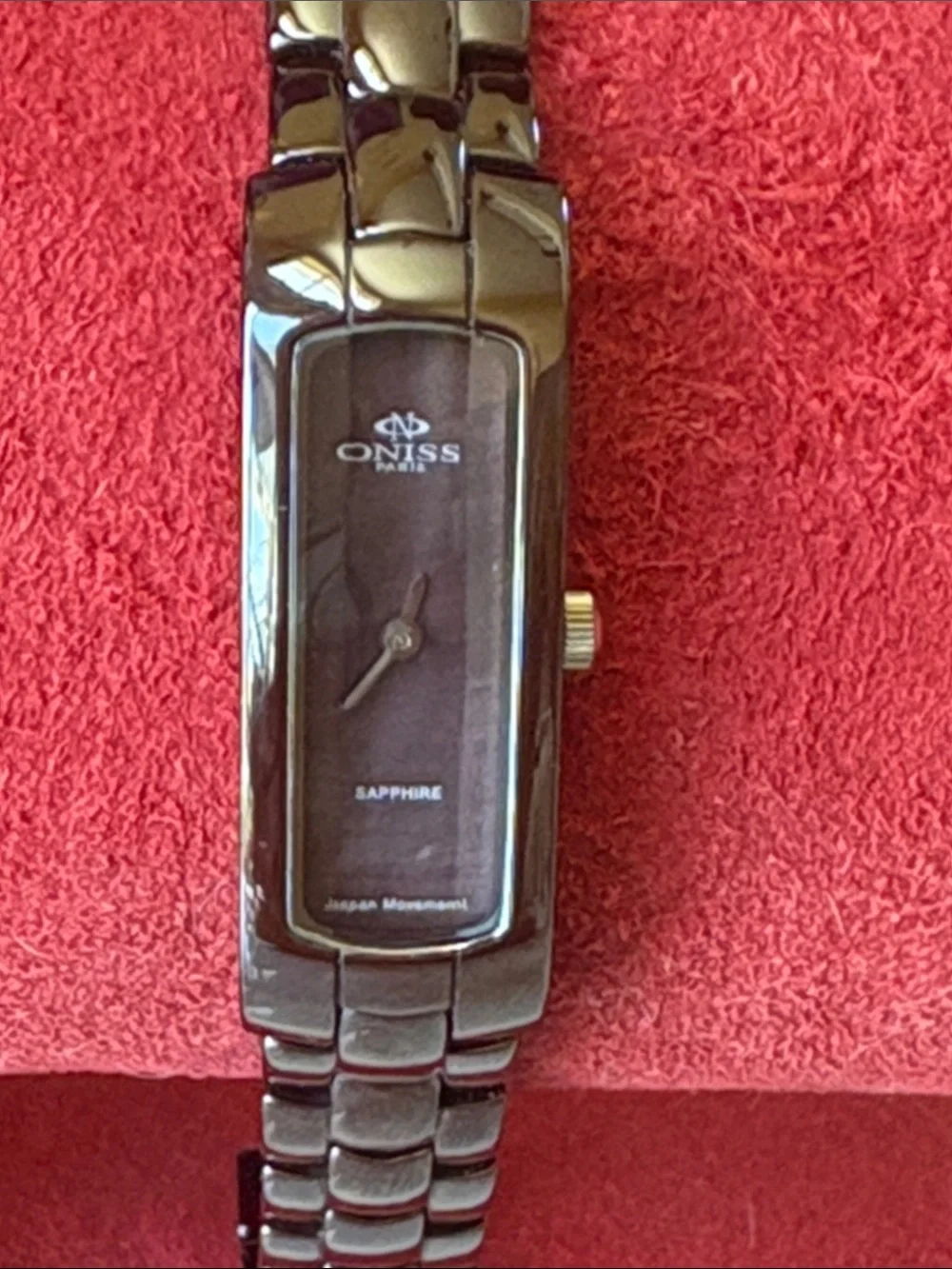 Women's Black Ceramic Bracelet Watch - Rectangular Dial